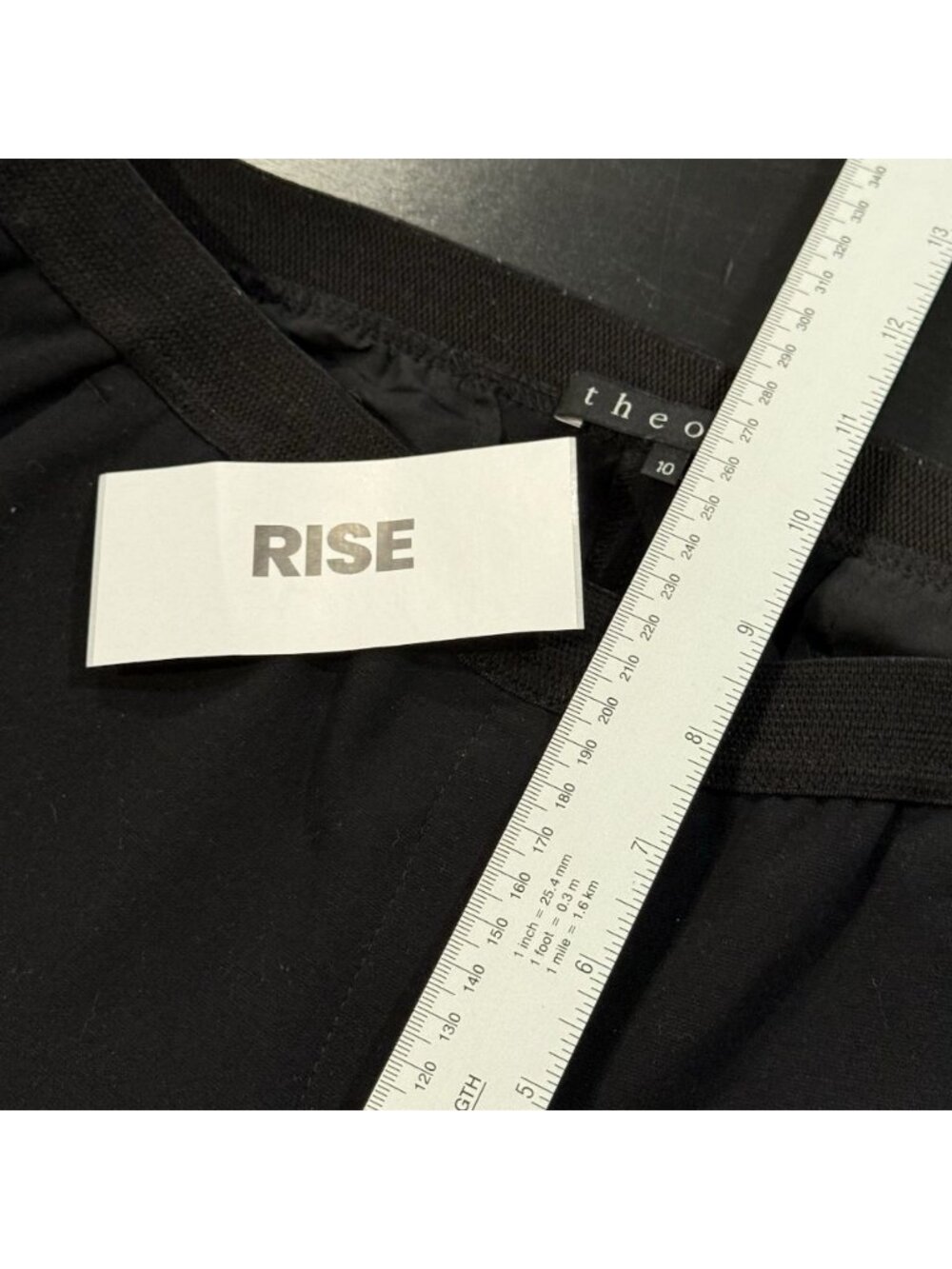 Theory Pants Womens Sz 10 Elastic Waist w/ Zipper Black Straight Career Pants - Picture 7 of 10